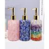 USUFKCXDG Home Collections Glass Soap Dispenser with Stainless Steel Pump Refillable Hand Soap Dispenser with Raw Rose Quartz s for Kitchen & Bathroom (Color : Lapis Lazuli) view 4
