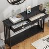 ChooChoo Mission Long Entryway Table with Drawer, Narrow Console Sofa Table with Storage, for Entryway, Living Room and Hallway, 47 Black view 3