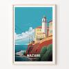 Nazare Portugal Poster, Travel Wall Art, Coastal Decor, European Seaside Destination, Gift for Travelers view 1