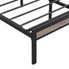 Metal Platform Bed Frame with Upholstered Headboard, USB Port, and Wooden Footboard with Drawers - Stylish & Sturdy Structure Supports up to 600 lbs, Ideal for Modern Bedroom (No Drawers,Queen) view 4