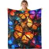 Butterfly Flannel Throw Blanket - 40" x 50" Butterfly Prints Throw Blankets for Boys Girls Kids Soft Decoration for Home Bedroom Living Room view 1