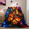 Butterfly Flannel Throw Blanket - 40" x 50" Butterfly Prints Throw Blankets for Boys Girls Kids Soft Decoration for Home Bedroom Living Room view 2