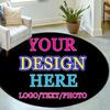 Personalized Round Area Rug with Photo, Text, Logo, Name, Custom Anti Slip Polyester Floor Mats Customized Circle Carpet for Bedroom Bathroom Living Room Entryway Patio Office Decor, 36 in, Black view 3