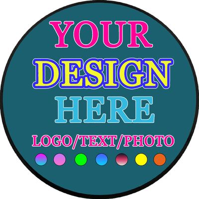 Custom Round Rug, Add Your Own Image Text Photo Logo Personalized Circular Carpet for Kids Nursery Room, Living Room, Bedroom Use, 32 in, Blue Green