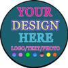 Custom Round Rug, Add Your Own Image Text Photo Logo Personalized Circular Carpet for Kids Nursery Room, Living Room, Bedroom Use, 32 in, Blue Green view 1