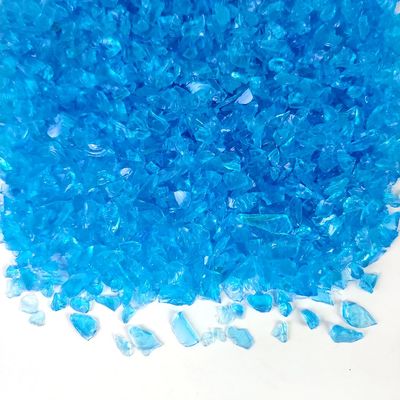 HappyFiller 1.3 LB Crushed Glass Sand Broken Pieces Stones for Crafts Project Resin Arts,Vase Fillers Candle Holder Aquarium Decor,Succulent Terrarium Pebble Rocks,Fire Pit Fireplace,Sea Blue