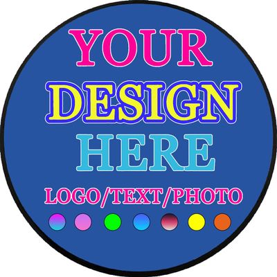 Custom Round Rug Personalized Area Carpet with Your Own Design Logo Text Photo, Anti Slip Customized Door Mat for Bedroom Living Room Office Garden Balcony Decor, 24 in, Bluish Violet