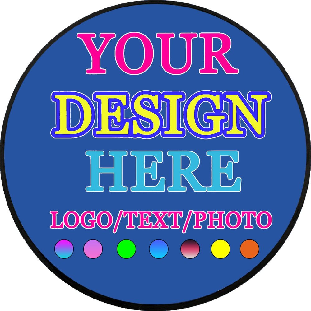 Custom Round Rug Personalized Area Carpet with Your Own Design Logo Text Photo, Anti Slip Customized Door Mat for Bedroom Living Room Office Garden Balcony Decor, 24 in, Bluish Violet