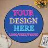 Custom Round Rug Personalized Area Carpet with Your Own Design Logo Text Photo, Anti Slip Customized Door Mat for Bedroom Living Room Office Garden Balcony Decor, 24 in, Bluish Violet view 2