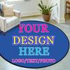 Custom Round Rug Personalized Area Carpet with Your Own Design Logo Text Photo, Anti Slip Customized Door Mat for Bedroom Living Room Office Garden Balcony Decor, 24 in, Bluish Violet view 3