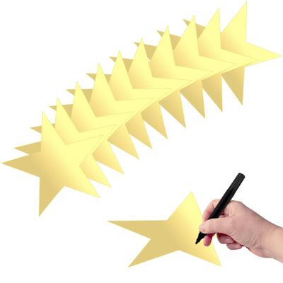10 Pcs Gold Star Cutouts - Double Printed Paper Stars Decoration - 11 Inches - Perfect for Wedding & Party Dcor (Gold, 11" L x 11" W)