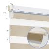 UrMoon No Drill Zebra Blinds No Tools Zebra Shades Cordless Roller Shades for Windows Dual Layer Roller Blinds Room Darkening Custom Size for Indoor, 80% Blackout Amber, 23" W x 48" H view 3