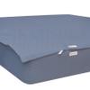 Zip-On Fitted Sheet Set - Includes 1 Fitted Sheet Base and 2 Zip-On Sheets - Designed for Mattresses with Up to 16" Inch Deep Pockets Cal King Size - 600 TC - Medium Blue Color view 2