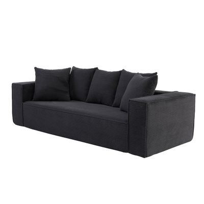 LIFEISLE Modern Corduroy Sofa for Living Room Lounge Sofa Comfy Couch with 5 Matching Pillows Lazy 3 Seater Sofa for Home Apartment