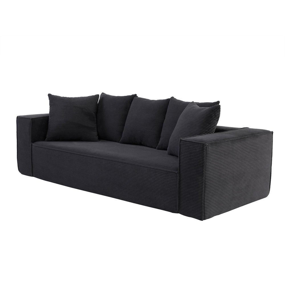 LIFEISLE Modern Corduroy Sofa for Living Room Lounge Sofa Comfy Couch with 5 Matching Pillows Lazy 3 Seater Sofa for Home Apartment