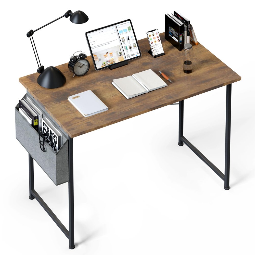 Small Space Writing Desk with Headphone Hooks, Modern Simple Design, Suitable for Study, Home Office and Children's Room