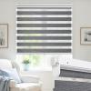 UrMoon No Drill Zebra Blinds No Tools Zebra Shades Cordless Roller Shades for Windows Dual Layer Roller Blinds Room Darkening Custom Size for Indoor, 80% Blackout Dark Gray, 57 1/2" W x 60" H view 1