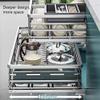 2 Tier Sliding Pull Out Drawers for Kitchen Cabinets, Stainless Steel Drawer Dish Rack Wire Basket, Dish Drying Rack with Drainboard Set, Storage Shelf Home Kitchen, 465*490*135mm, Original Colour view 3
