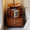 SoOSSN 360 Tower Rotating Bookshelf with Drawer, Rotating Bookshelf, Bedside Spinning Bookshelf (Color : B) view 2