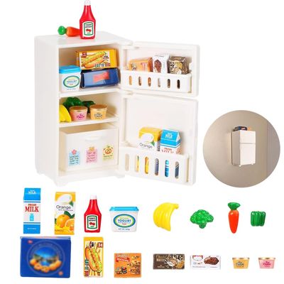 Ouliget Miniature Model Refrigerator Fridge Magnet,Unique Novelty Cute Mini Fridge Magnet,Mini Refrigerator Miniature Furniture Dollhouse Set for Kitchen Ornament Party Play,16Pieces