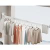 HomeLoft Basics Wall Mounted Clothes Hanger Rack, Retractable Clothes Drying Rack, Retractable Hanging Organizer for Clothing, Balcony, Mudroom, Bedroom, White view 1
