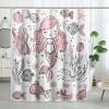 DESIHOM Pink Mermaid Shower Curtain Set 72" x 72" with Hooks, Funny Kids Hand Paint Anime Boys Girls Bathroom Decor, Fun Ocean Children Bath Accessories Polyester Fabric view 1
