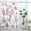 DESIHOM Pink Mermaid Shower Curtain Set 72" x 72" with Hooks, Funny Kids Hand Paint Anime Boys Girls Bathroom Decor, Fun Ocean Children Bath Accessories Polyester Fabric view 2