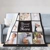 SKHJEGN Custom Blanket Using Pictures Customized Throw Blankets with Your Images and Text for Family, Wedding, Birthday Gifts, 8 Photos Design2, 40"x50" view 2