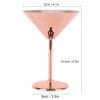 belupai 220ml Stainless Steel Martini Glass, Unbreakable Metal Cocktail Glass Stylish Rose Gold Wine Goblet Reusable Champagne Toasting Glass Red Wine Cup for Party, Bars, Anniversary, Wedding view 2