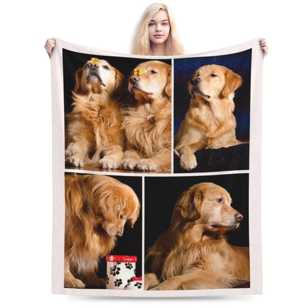 SKHJEGN Custom Blanket Using Pictures Customized Throw Blankets with Your Images and Text for Family, Wedding, Birthday Gifts, 4 Photos, 40"x50"