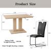 HIPIHOM Modern 58'' Kitchen Dining Table and Chairs, 7 Piece Rectangular Dining Table Set for Home, Kitchen, Living Room, Dining Room (Dining Table + 6 Black Chairs) view 2