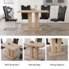HIPIHOM Modern 58'' Kitchen Dining Table and Chairs, 7 Piece Rectangular Dining Table Set for Home, Kitchen, Living Room, Dining Room (Dining Table + 6 Black Chairs) view 3