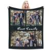 SKHJEGN Custom Blanket Using Pictures Customized Throw Blankets with Your Images and Text for Family, Wedding, Birthday Gifts, 3 Photos Design2, 71"x91" view 1