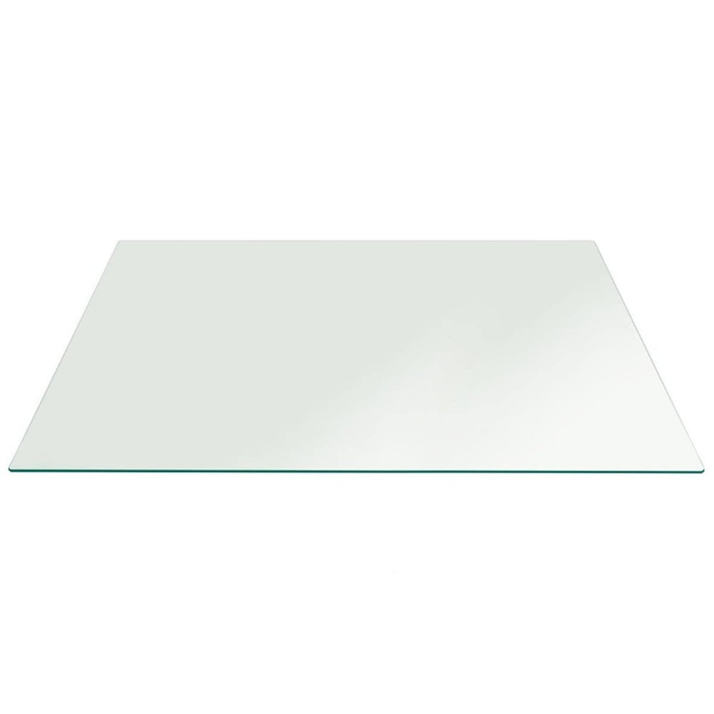Fab Glass and Mirror Rectangle Glass Table Top 12 x 18 inch - Tempered Glass Table Tops 1/8" Thick with Seamed Edge - Replacement Glass for Dining Table, Coffee Table, Office Table, Side Table