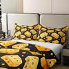 Feelyou Cheese Duvet Cover 100% Cotton Set Twin Size Cartoon Cheese Bedding Set for Kids Boys Girls Teens Toddler Yummy Food Comforter Cover Set Black Yellow Bedspread Cover 2Pcs view 4