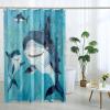 DESIHOM Kids Cartoon Shark Shower Curtain Set 72" x 72" with Hooks, Funny Children Sealife Boys Girls Bathroom Decor, Fun Cute Ocean Bath Accessories Polyester Fabric view 2