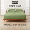 Real 800-Thread-Count, 100% Giza Cotton My, 6 PC Sheet Set [1 Fitted, 1 Flat, 4 Pillowcases] |Full Size, Sage Color| 800TC Giza Long Staple Cotton, Fit Upto 15" Deep Pockets, Silky Sateen view 2