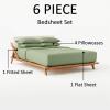 Real 800-Thread-Count, 100% Giza Cotton My, 6 PC Sheet Set [1 Fitted, 1 Flat, 4 Pillowcases] |Full Size, Sage Color| 800TC Giza Long Staple Cotton, Fit Upto 15" Deep Pockets, Silky Sateen view 3