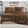 Real 800-Thread-Count, 100% Giza Cotton My, 6 PC Sheet Set [1 Fitted, 1 Flat, 4 Pillowcases] |Twin-XL Size, Leopard Print| 800TC Giza Long Staple Cotton, Fit Upto 15" Deep Pockets Silky Sateen view 3