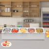ACNAO Spice Rack Shelf, One Row Stainless Steel Organizer Stand with Five Pans and Five Ladles, Countertop Inclined Holder for Seasoning Sauce Jam Fruits Ingredients, for Homes, Kitchens, Restaurants view 2