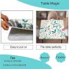 Barsada Elastic Edge Fitted Card Table Size Tablecloths, Leaf Pattern Printed on Elastic Polyester Table Cover, for Holiday Family Banquet and Patio Use, Fit for 32"" x 32""square table view 3