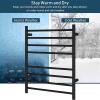 MUSUMI Electric Towel Rack,Wallmounted Tower Warmer Bar 4+4 Heated Bars Towel Drying Rack Heated 80W 25.6X21.6X4.4 in,Plug in,Bath Towel Dryer view 4