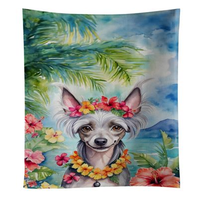 Caroline's Treasures Chinese Crested Luau Kitchen Towel Dish Cloths Guest Hand Towel Decorative Bathroom Towel for Face,Tea, Dishcloth, Kitchen and Bath