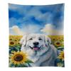 Caroline's Treasures Great Pyrenees in Sunflowers Kitchen Towel Dish Cloths Guest Hand Towel Decorative Bathroom Towel for Face,Tea, Dishcloth, Kitchen and Bath view 1