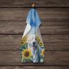 Caroline's Treasures Great Pyrenees in Sunflowers Kitchen Towel Dish Cloths Guest Hand Towel Decorative Bathroom Towel for Face,Tea, Dishcloth, Kitchen and Bath view 4