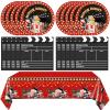 Movie Night Decorations MovieTheme Birthday Paper Plates and Napkins Set Movie Theme Table Covers Movie Night Party Disposable Party Dinnerwares for Movie Theme Party Supplies view 1