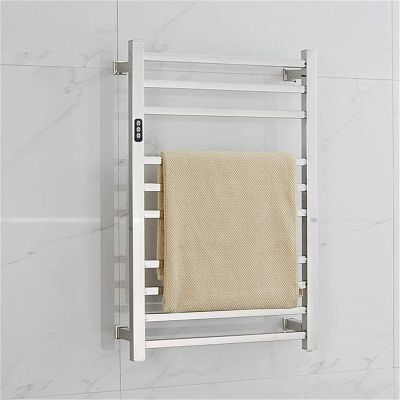 SSRURYWZ Towel Warmer,Electric Towel Warmer, Towel Warmer Rack Wall-Mounted Stainless Steel 10 Heated Bars for Bathroom Home Improvement,Bath Towel Dryer, Square