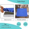 Barsada Edge Fitted Square Elastic Tablecloth, Royal Blue Pattern Printed on Stretchable Polyester Table Cloth, for Dinner Terrace Party, Fit for 48" x 48"Square Table view 3