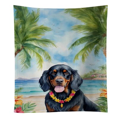 Caroline's Treasures Gordon Setter Luau Kitchen Towel Dish Cloths Guest Hand Towel Decorative Bathroom Towel for Face,Tea, Dishcloth, Kitchen and Bath