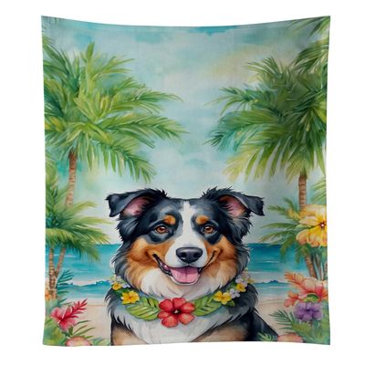 Caroline's Treasures Australian Shepherd Luau Kitchen Towel Dish Cloths Guest Hand Towel Decorative Bathroom Towel for Face,Tea, Dishcloth, Kitchen and Bath